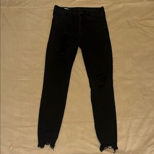 Women's Black Distressed high rise skinny Jeans